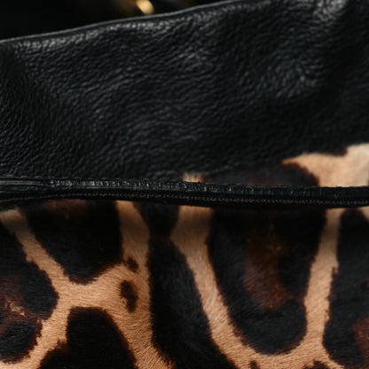 Dolce & Gabbana Calf Hair Leopard Print Satchel Black 10 of 10
