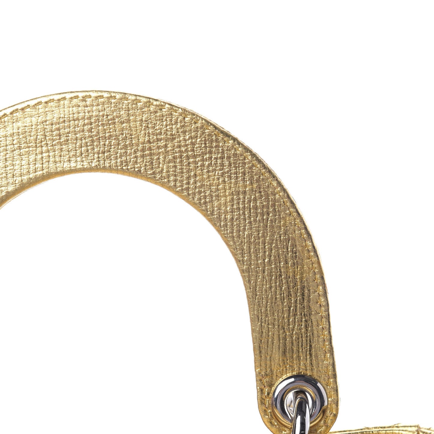 Metallic Grained Calfskin Cannage Small Lucky Badges My Lady Dior Gold