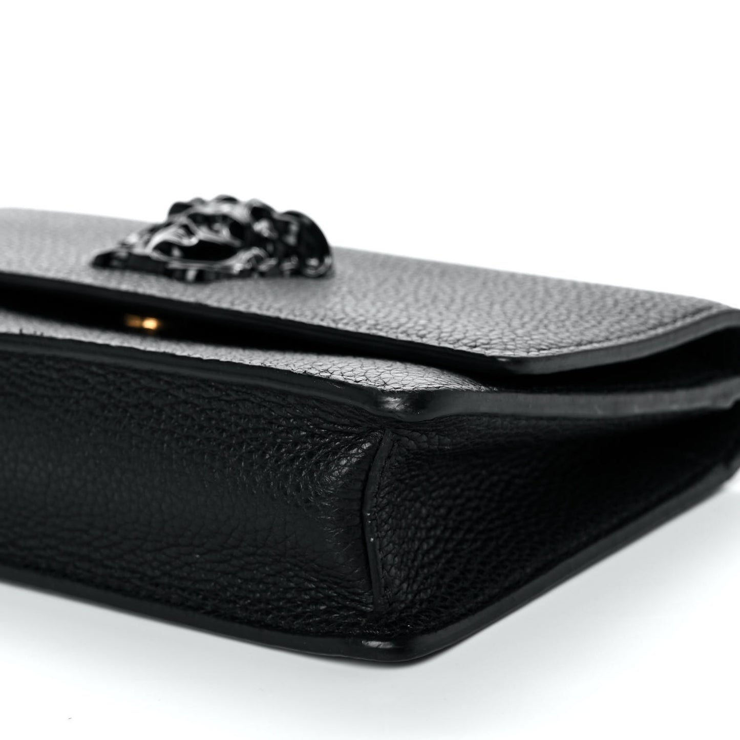 Grained Calfskin Palazzo Chain Evening Bag Black