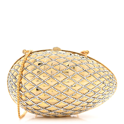 Judith Leiber Crystal Egg Minaudiere Clutch Gold 1 of 11