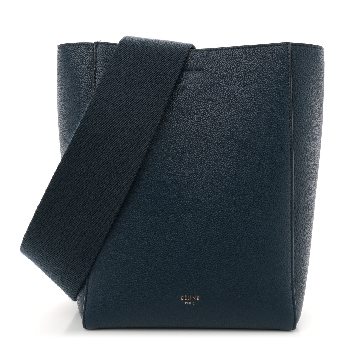 Soft Grained Calfskin Small Sangle Bucket Bag Navy