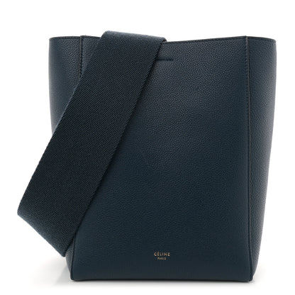Celine Soft Grained Calfskin Small Sangle Bucket Bag Navy 1 of 11