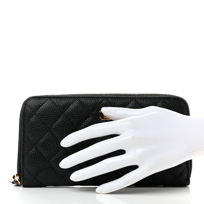 Chanel Caviar Quilted Large Gusset Zip Around Wallet Black 2 of 13