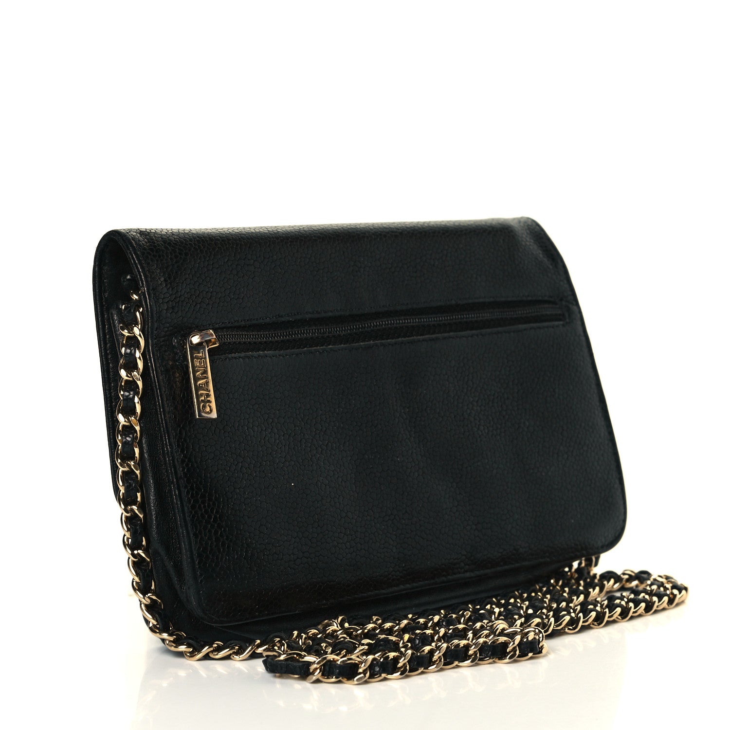Chanel Caviar Timeless CC Wallet On Chain WOC Black 3 of 8