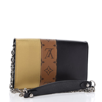 Louis Vuitton Calfskin Reverse Monogram Studded Night Lights Twist Chain Wallet 3 of 10