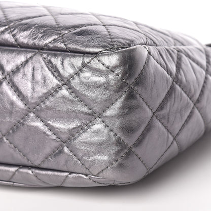 Chanel Metallic Aged Calfskin Quilted Large Reissue Camera Case Silver 10 of 10