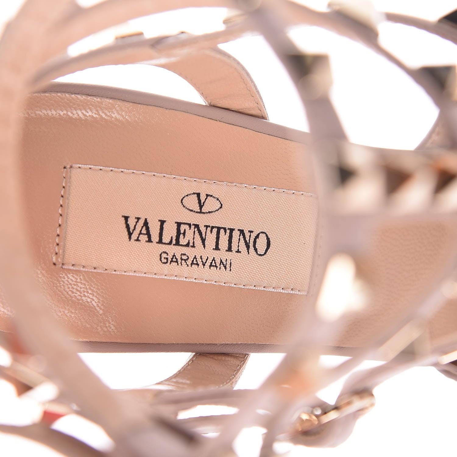 Valentino Garavani Metallic Pebbled Calfskin Rockstud Ankle Strap 65mm Pumps 35.5 Sasso Poudre 5 of 9