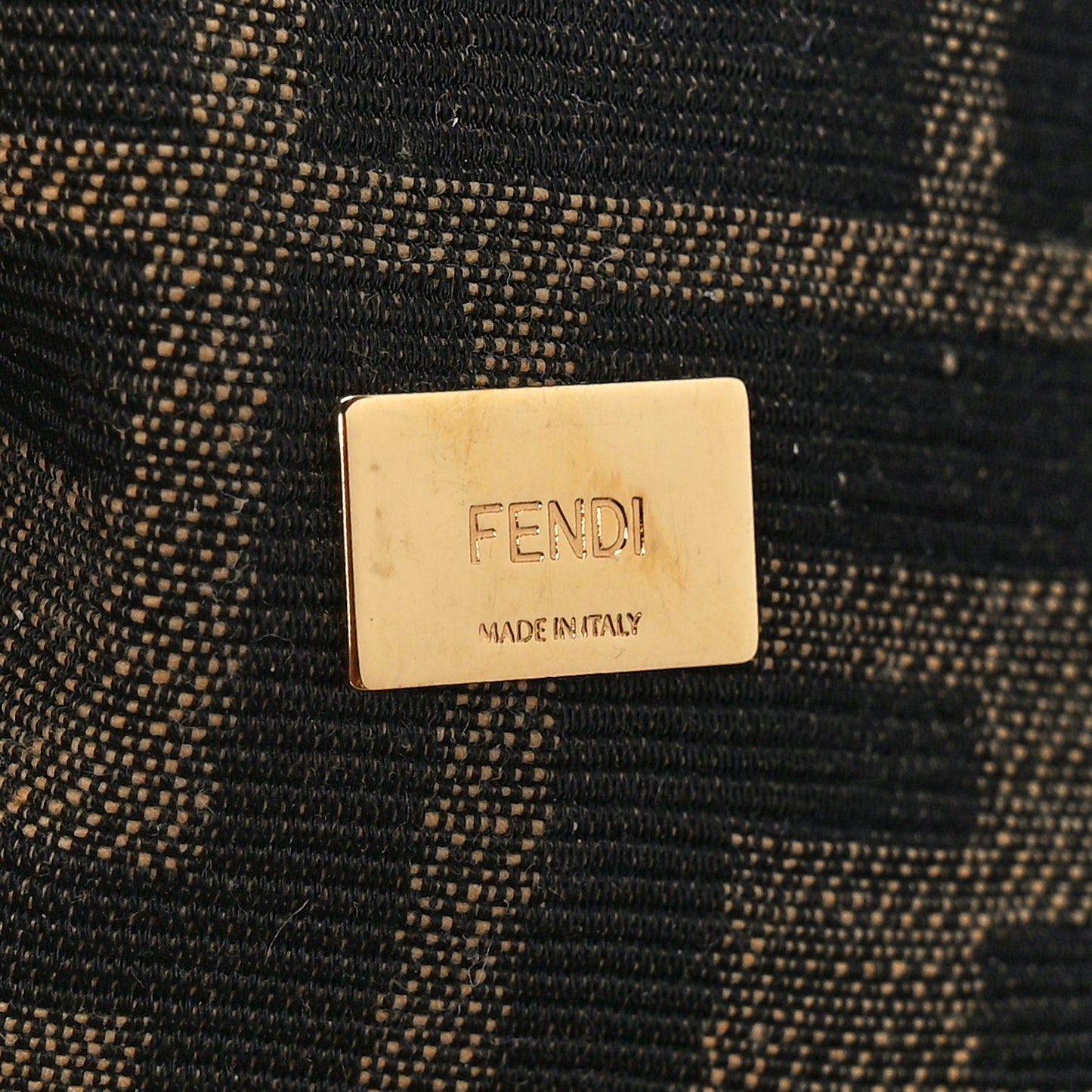 Fabric Jacquard FF 1974 Mini Baguette Tobacco Moro Black
