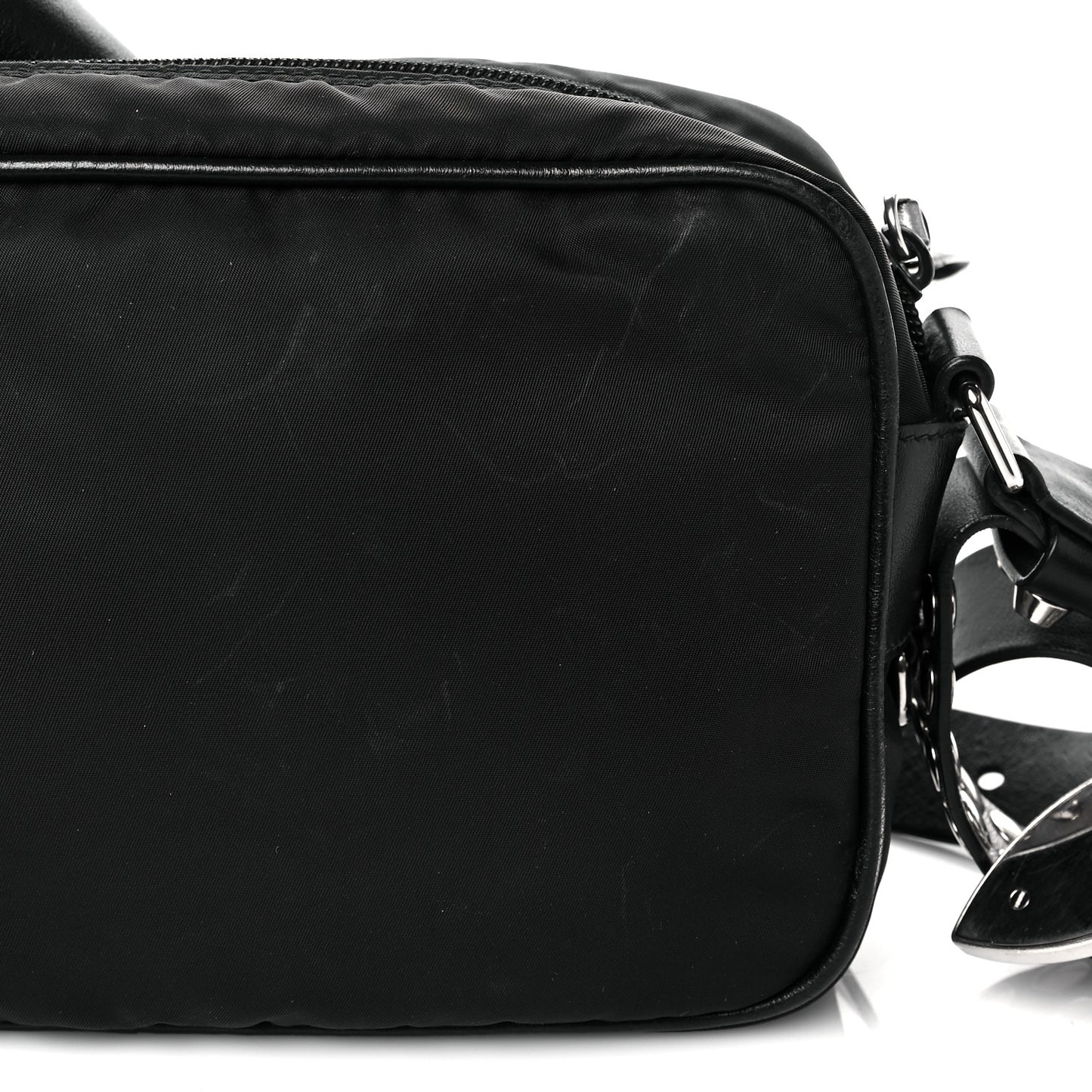 Tessuto Nylon Studded New Vela Shoulder Bag Black Cromo