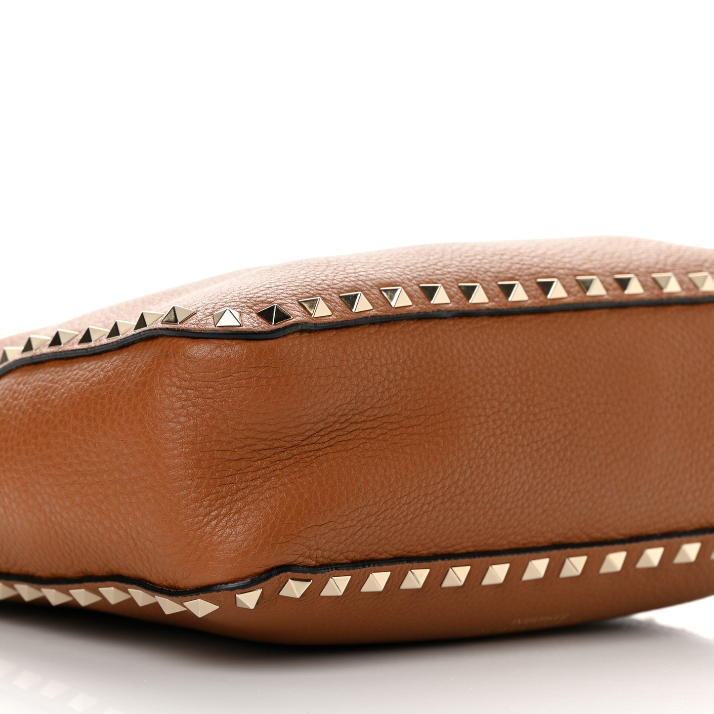 Pebbled Calfskin Small Rockstud Flip-Lock Messenger Bag Light Cuir