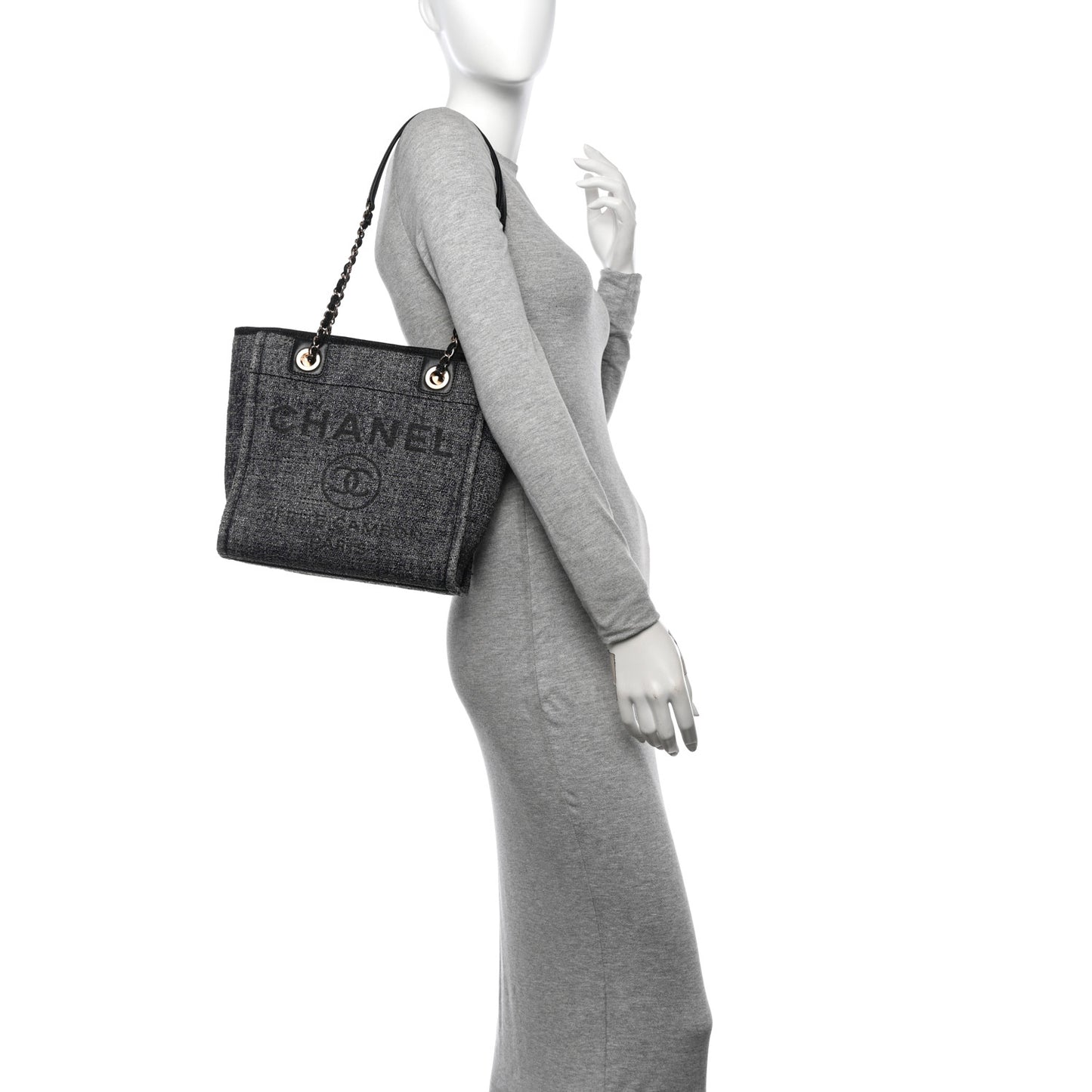 Lurex Boucle Mini Deauville Tote Blue