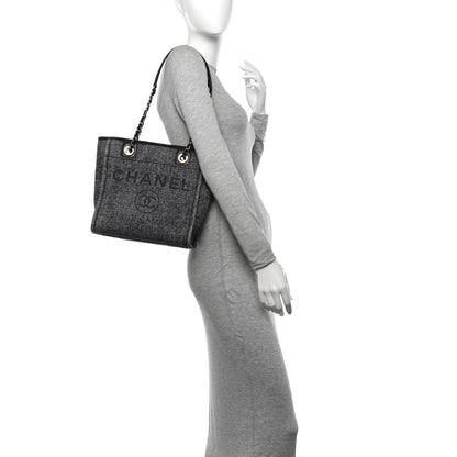 Chanel Lurex Boucle Mini Deauville Tote Blue 2 of 11