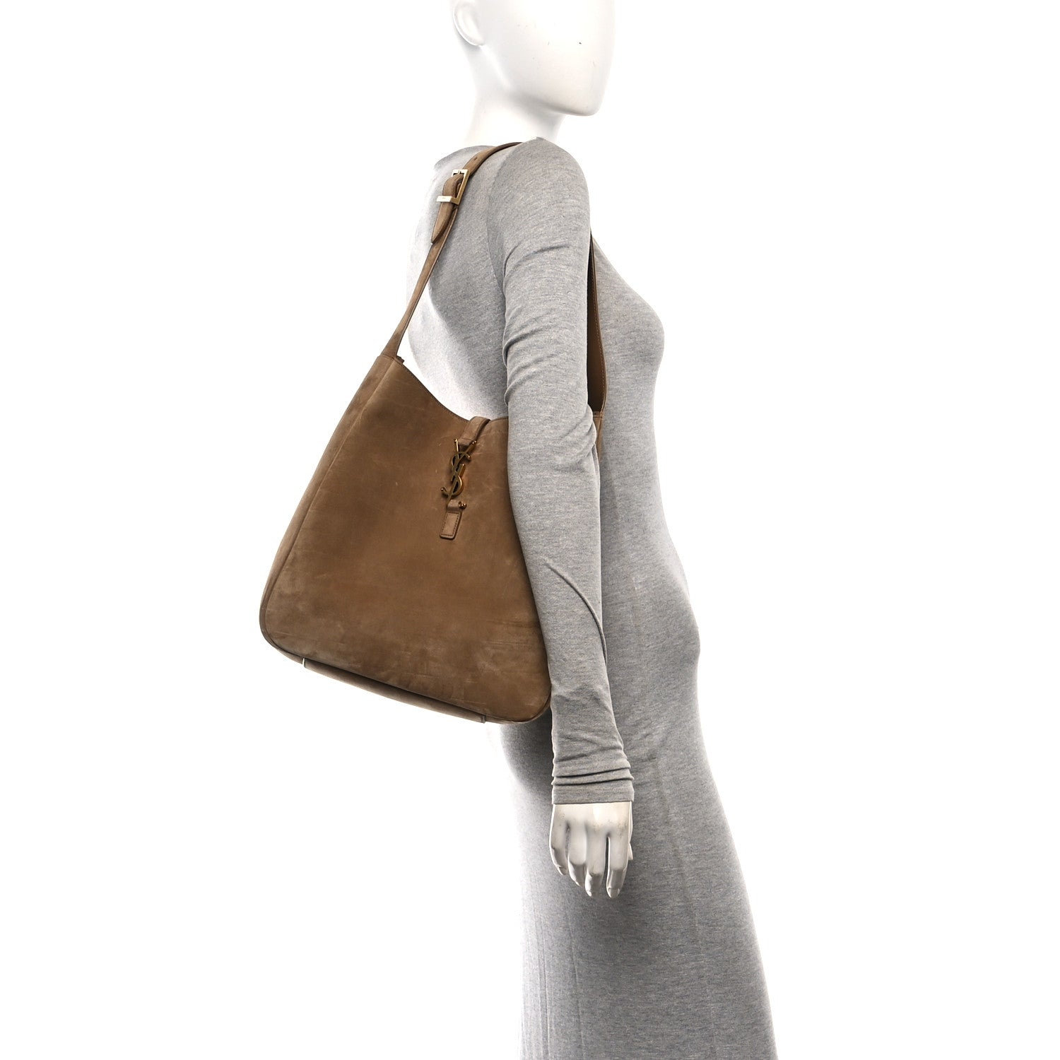 Saint Laurent Suede Large Le 5 A 7 Soft Hobo New Barley 2 of 10