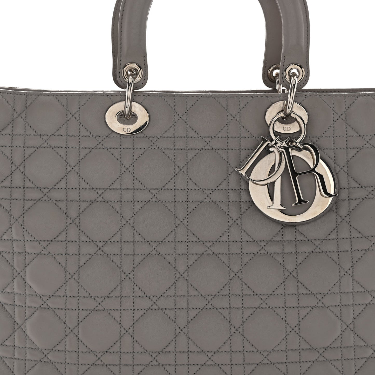 Lambskin Cannage XL Lady Dior Light Grey