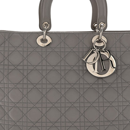 Christian Dior Lambskin Cannage XL Lady Dior Light Grey 7 of 11