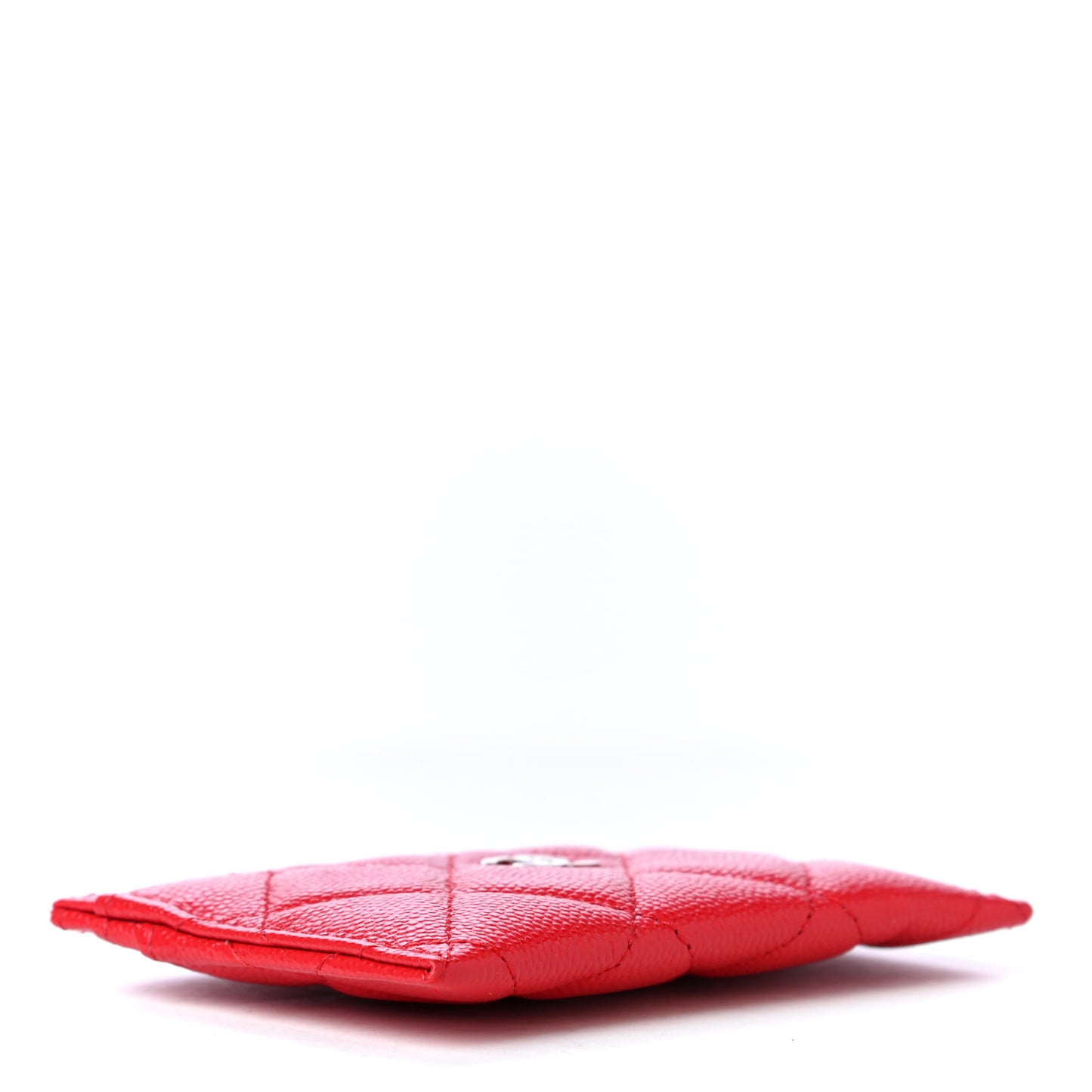 Caviar Quilted Card Holder Red