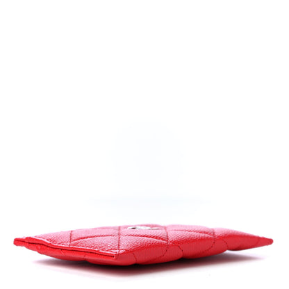 Chanel Caviar Quilted Card Holder Red 3 of 5