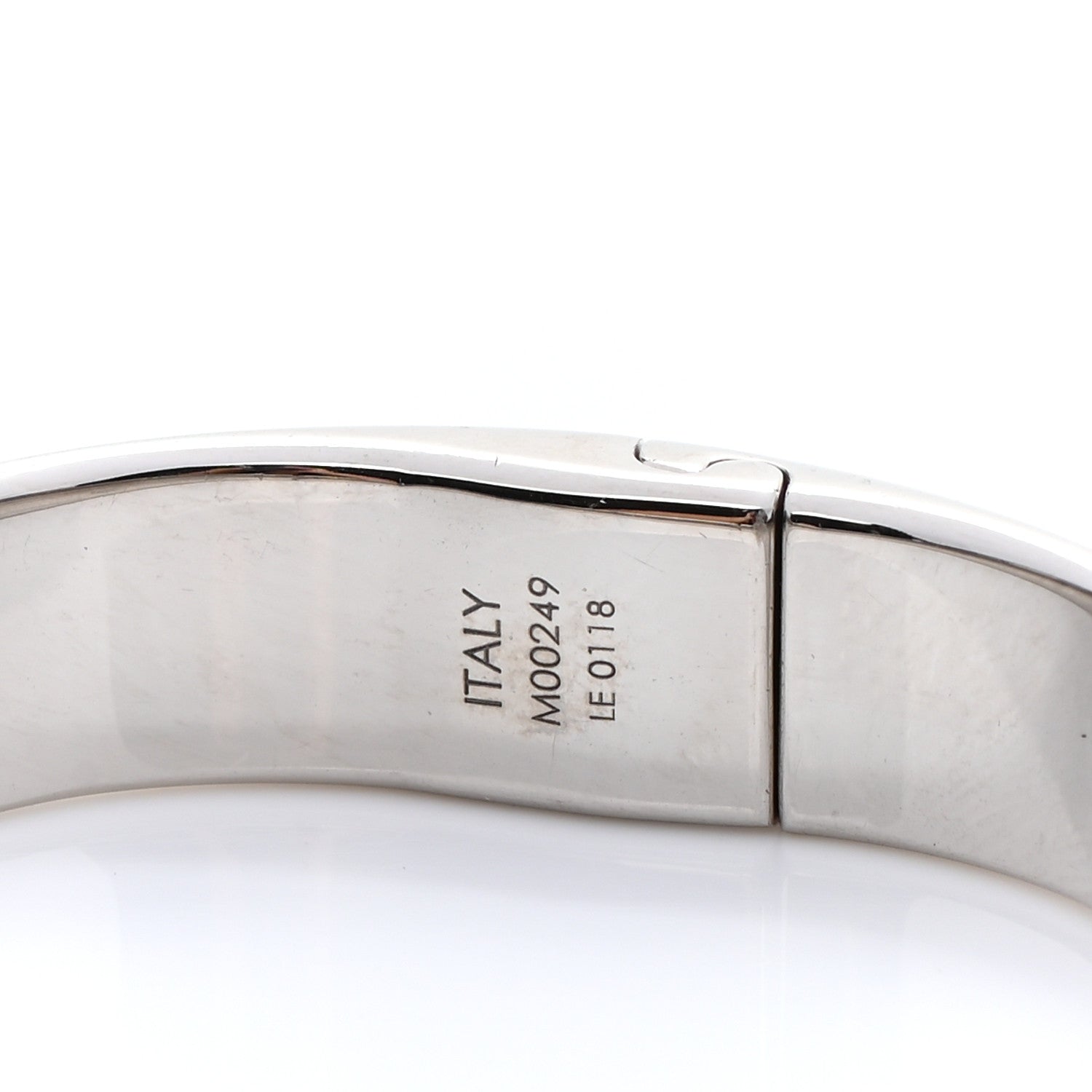 Louis Vuitton Brass Palladium Plated Nanogram Cuff S Silver 5 of 6