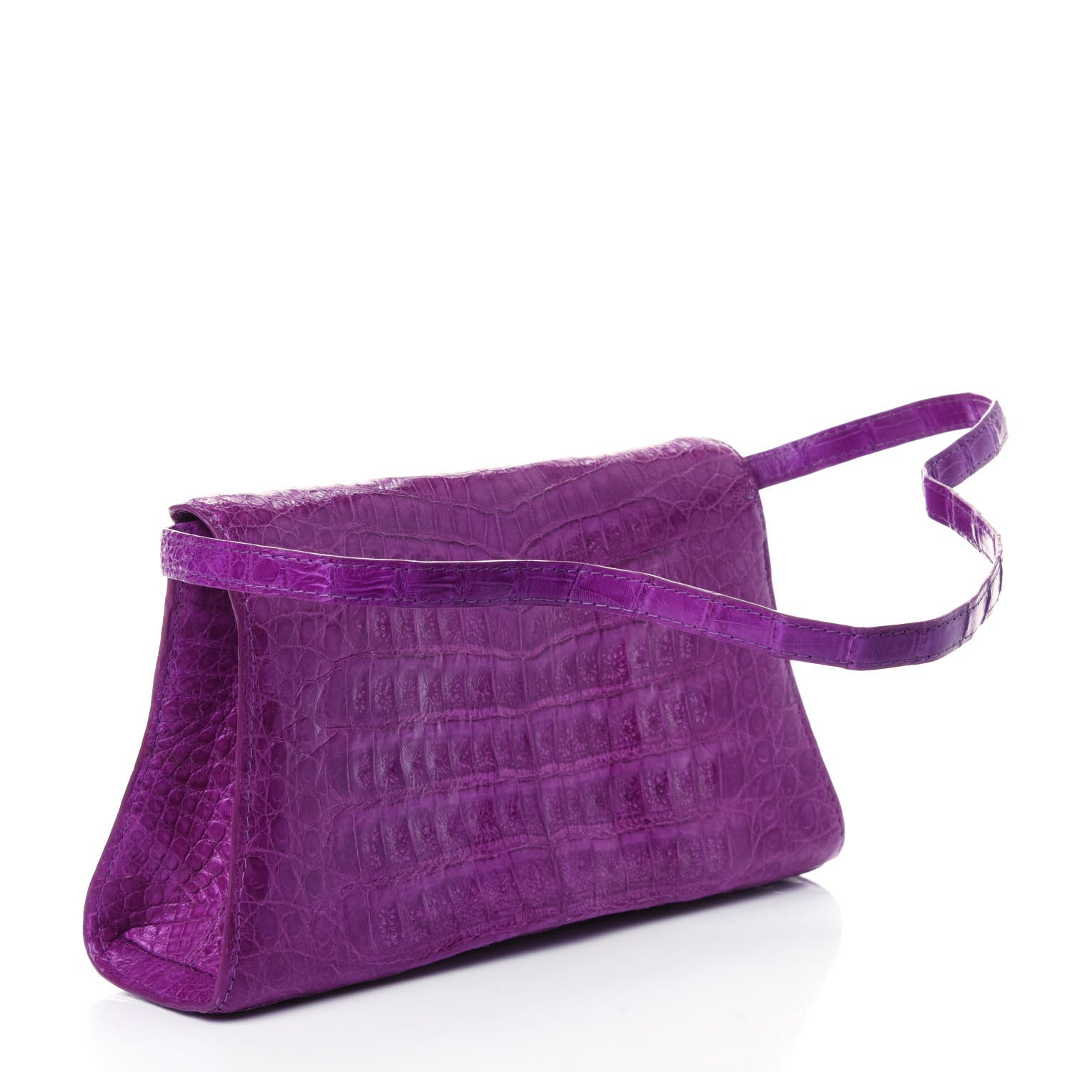 Nancy Gonzalez Crocodile Envelope Shoulder Bag Purple 2 of 4