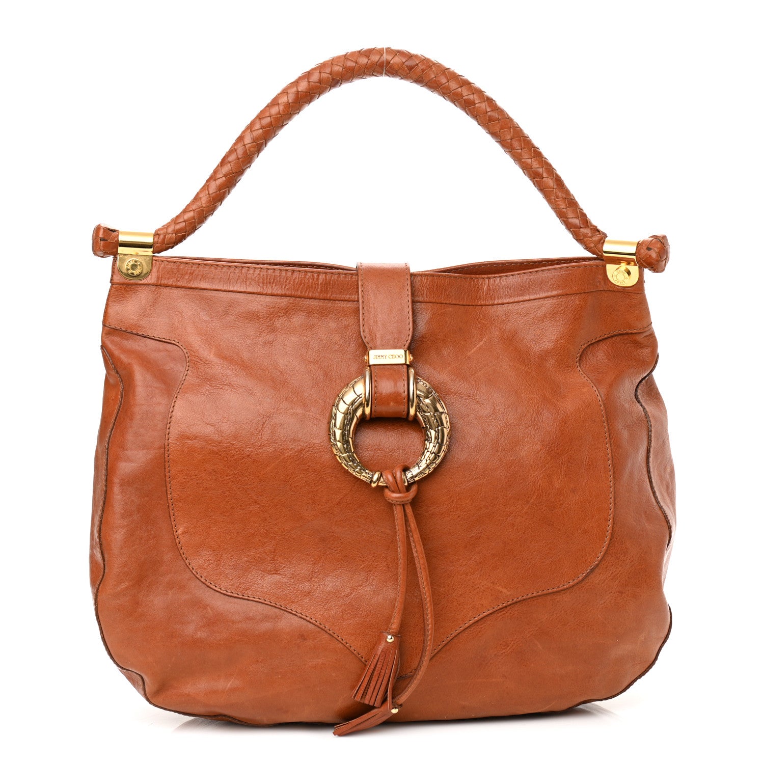 Jimmy Choo Calfskin Ruby Hobo Cognac 1 of 9