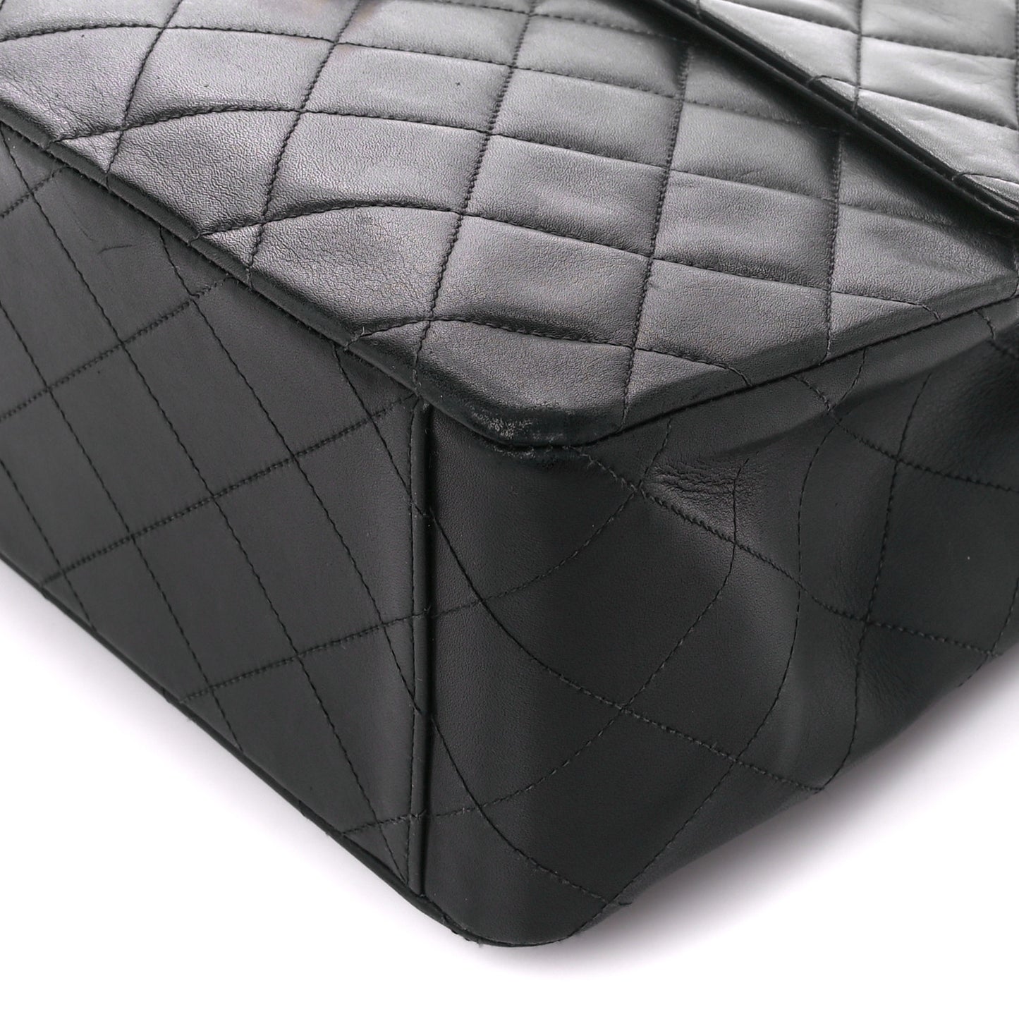 Lambskin Quilted XL Jumbo Single Flap Black