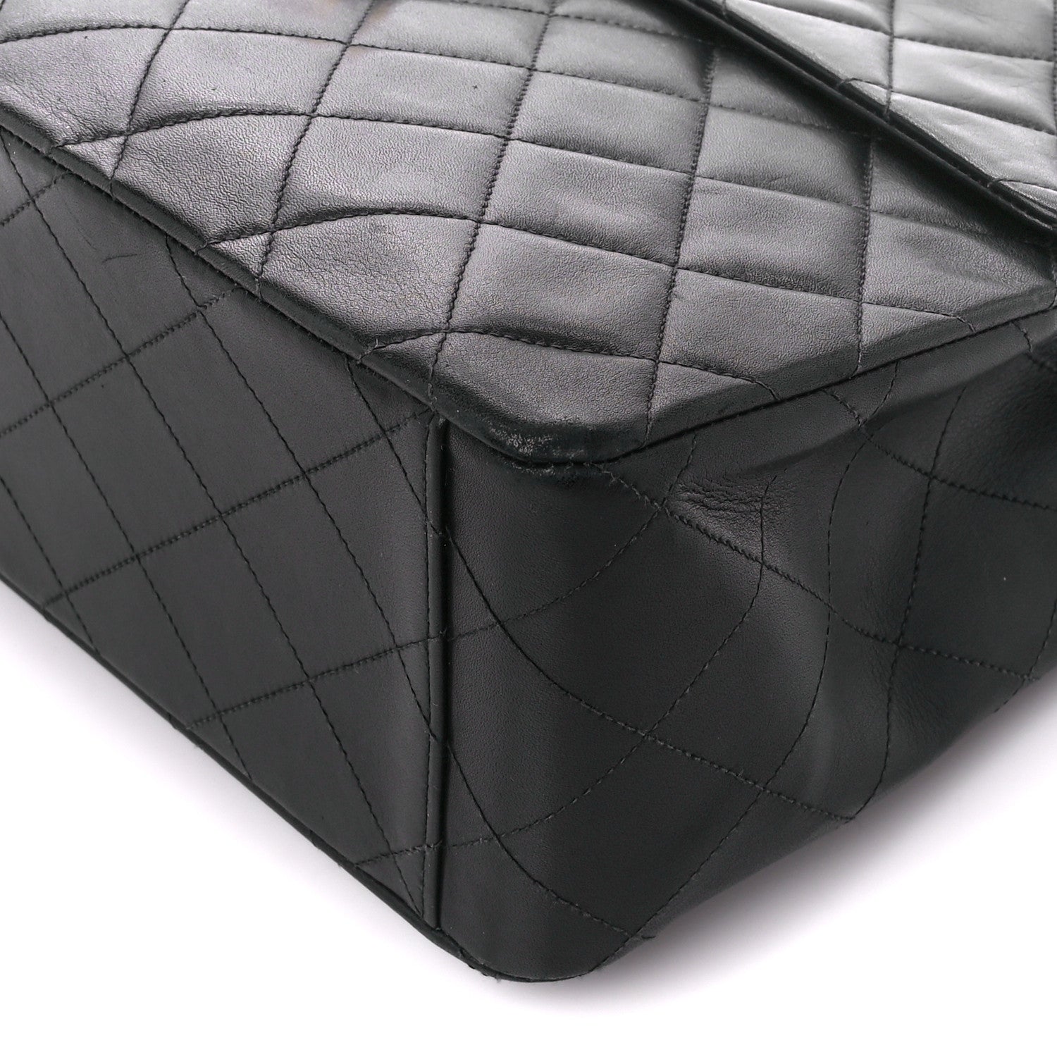 Chanel Lambskin Quilted XL Jumbo Single Flap Black 11 of 11