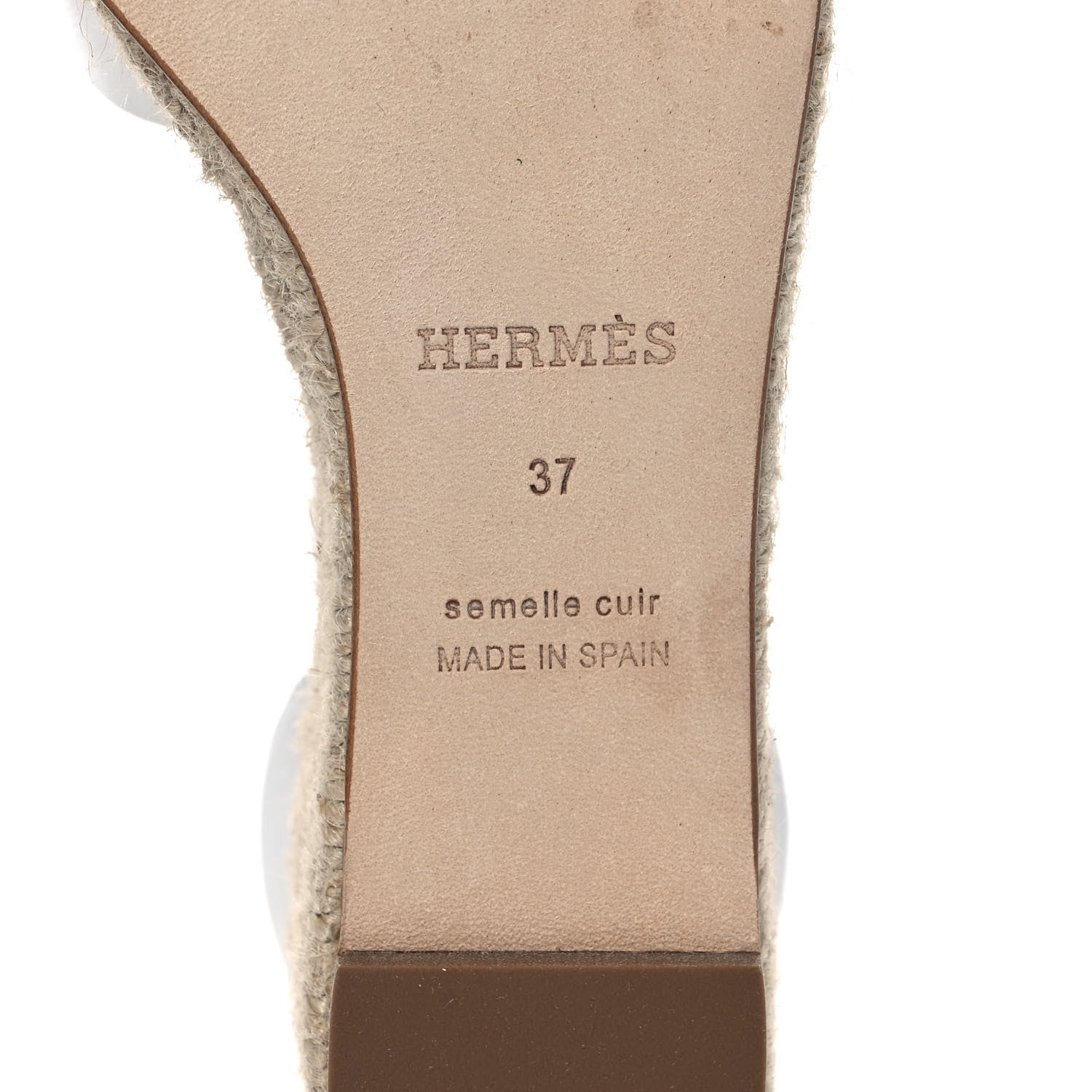 Hermes Goatskin Elda Espadrille Wedge Sandals 37 White 6 of 9