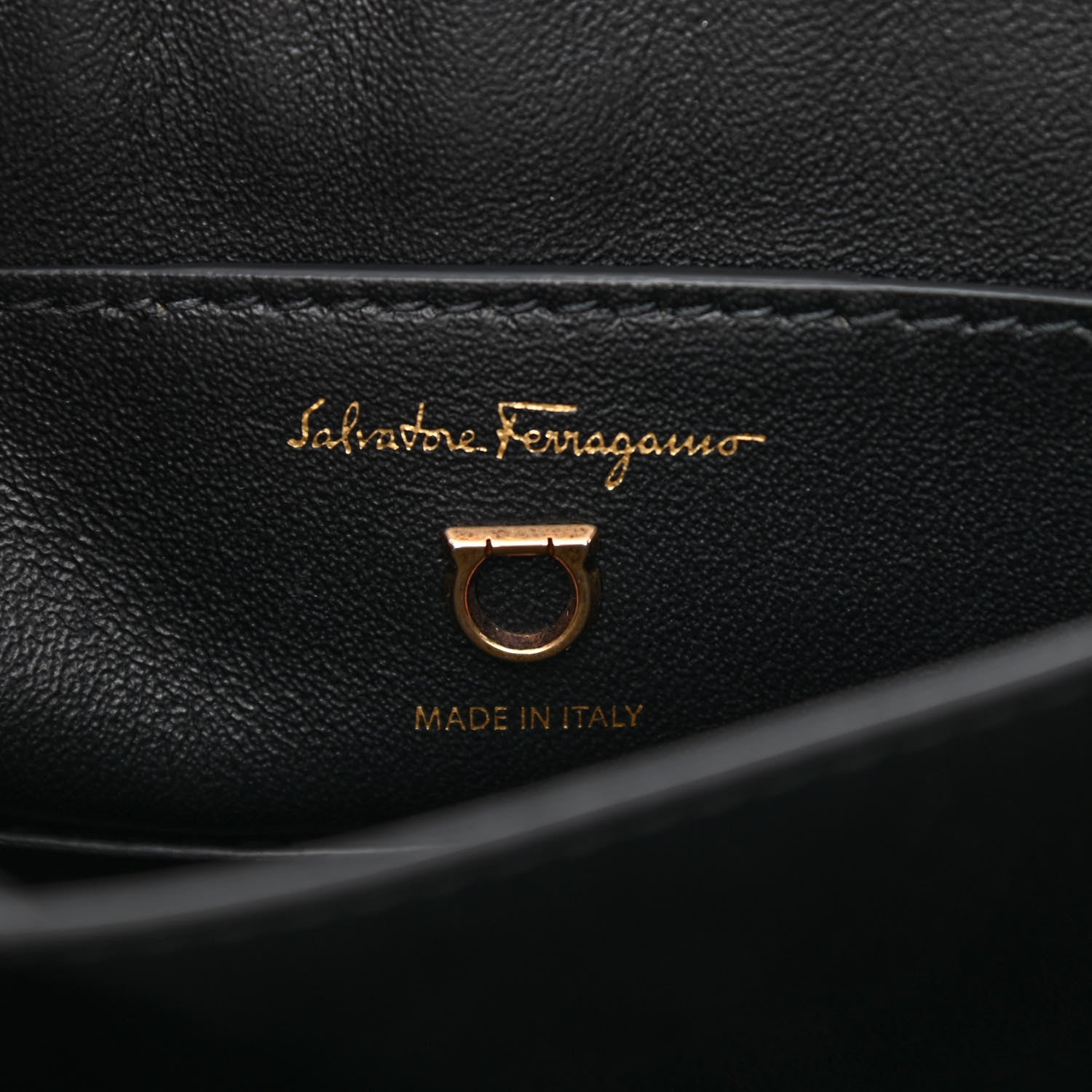 Salvatore Ferragamo Calfskin Small Margot Top Handle Satchel Bone Black 6 of 10