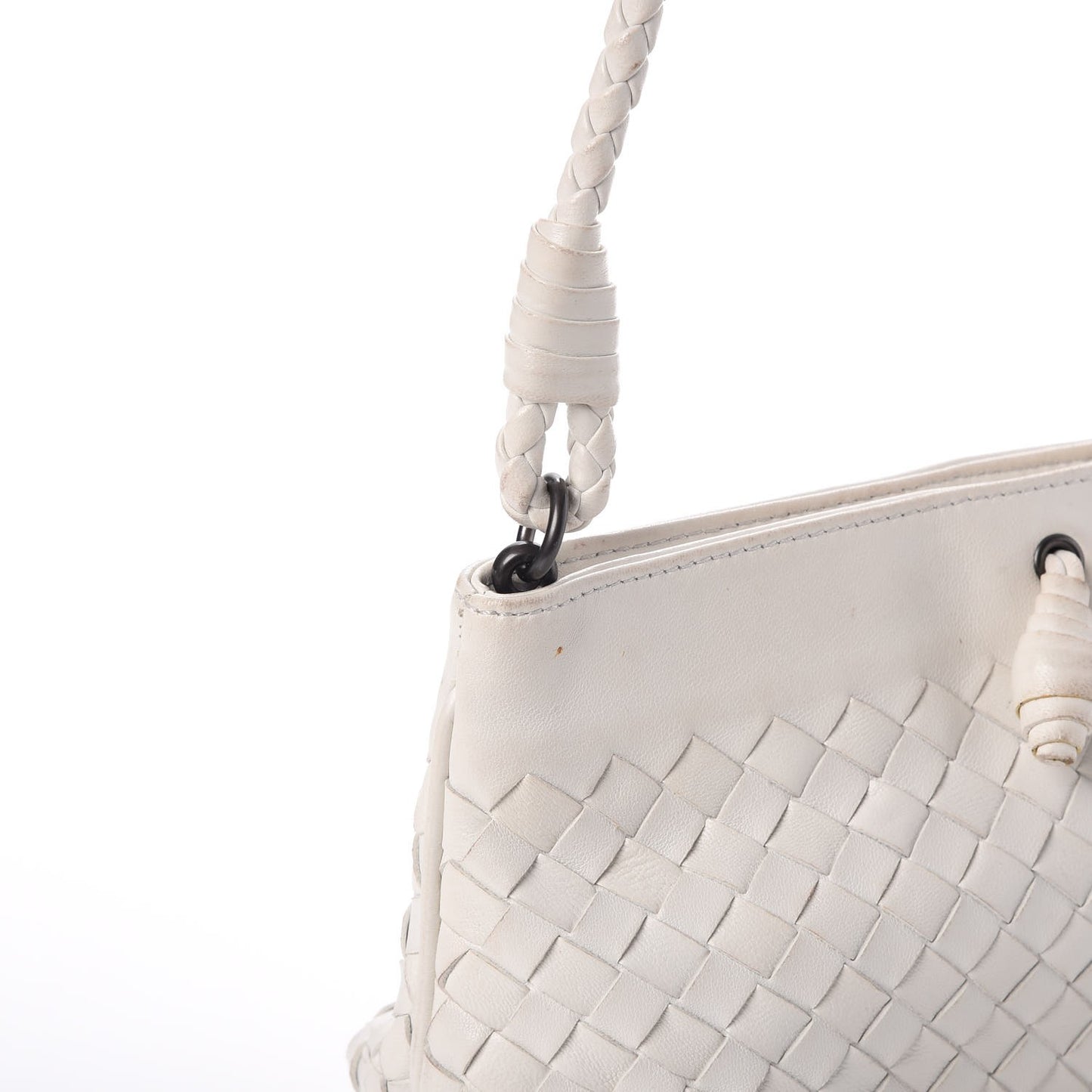Nappa Intrecciato Mini Shoulder Bag White
