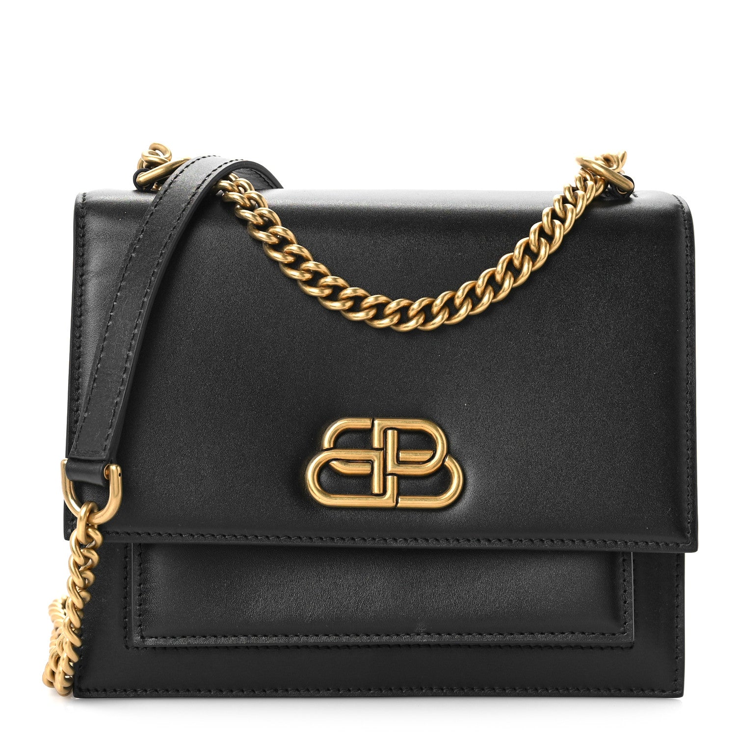 Balenciaga Box Calfskin S Sharp Chain Shoulder Bag Black 1 of 9