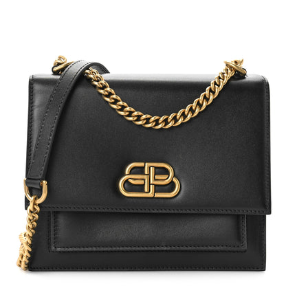 Balenciaga Box Calfskin S Sharp Chain Shoulder Bag Black 1 of 9