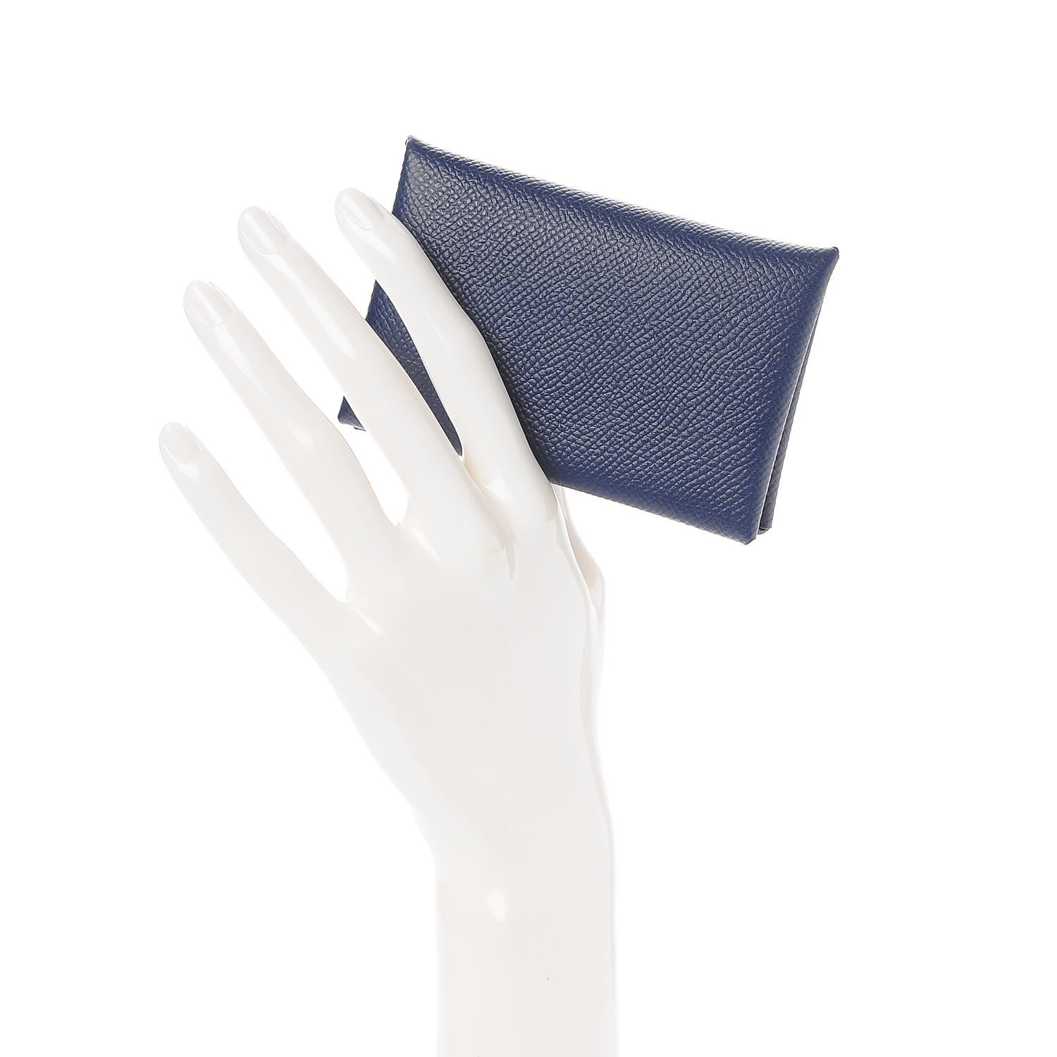 Hermes Epsom Calvi Card Case Bleu Saphir 2 of 7