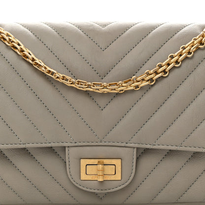 Chanel Calfskin Chevron Quilted 2.55 Reissue 225 Flap Grey 8 of 10