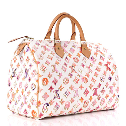 Louis Vuitton Watercolor Aquarelle Speedy 35 White 3 of 12