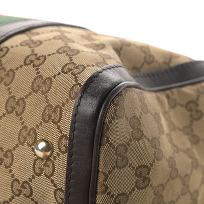 Gucci Monogram Vintage Web Medium Boston Dark Brown 12 of 22