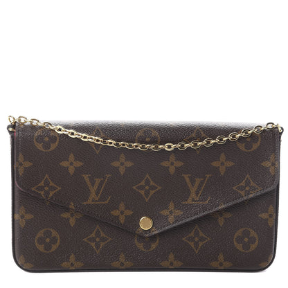 Louis Vuitton Monogram Pochette Felicie Chain Wallet Fuchsia 1 of 8