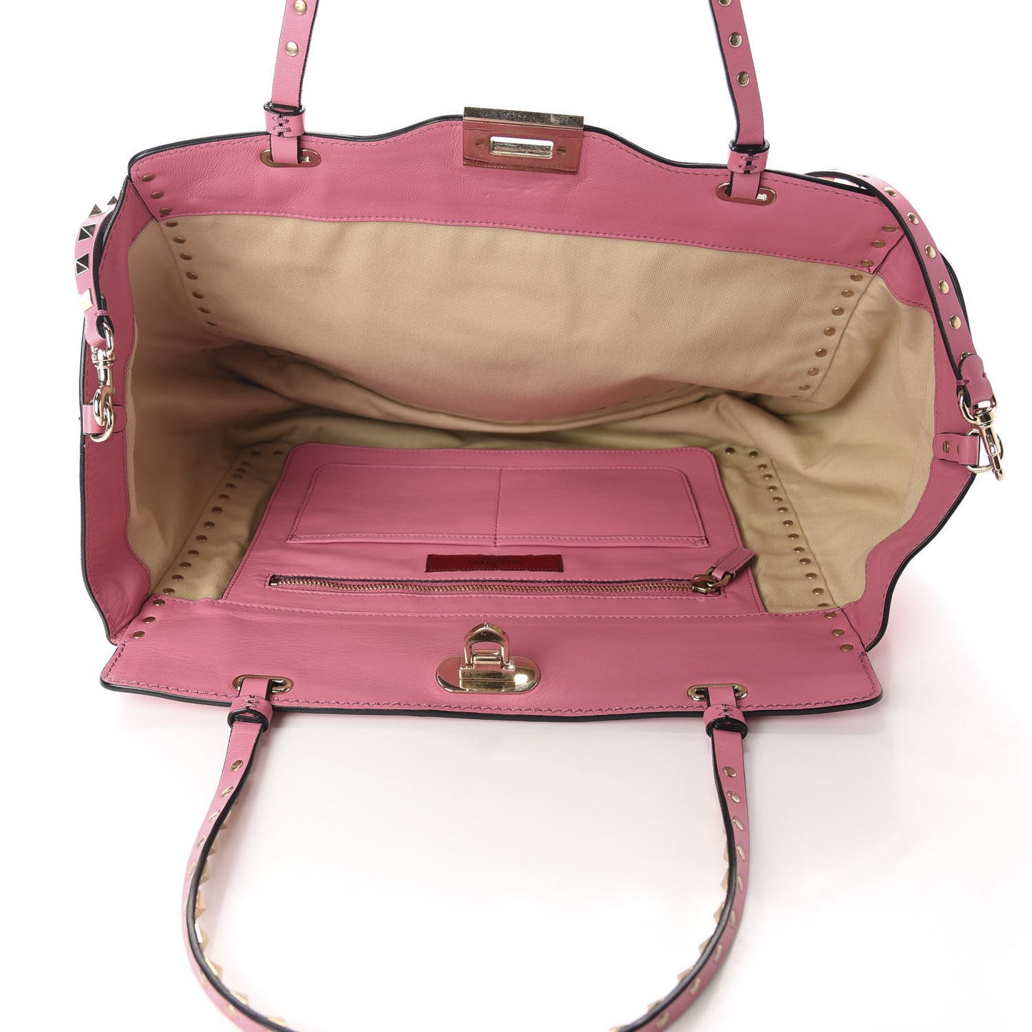 Vitello Medium Rockstud Tote Ninphea