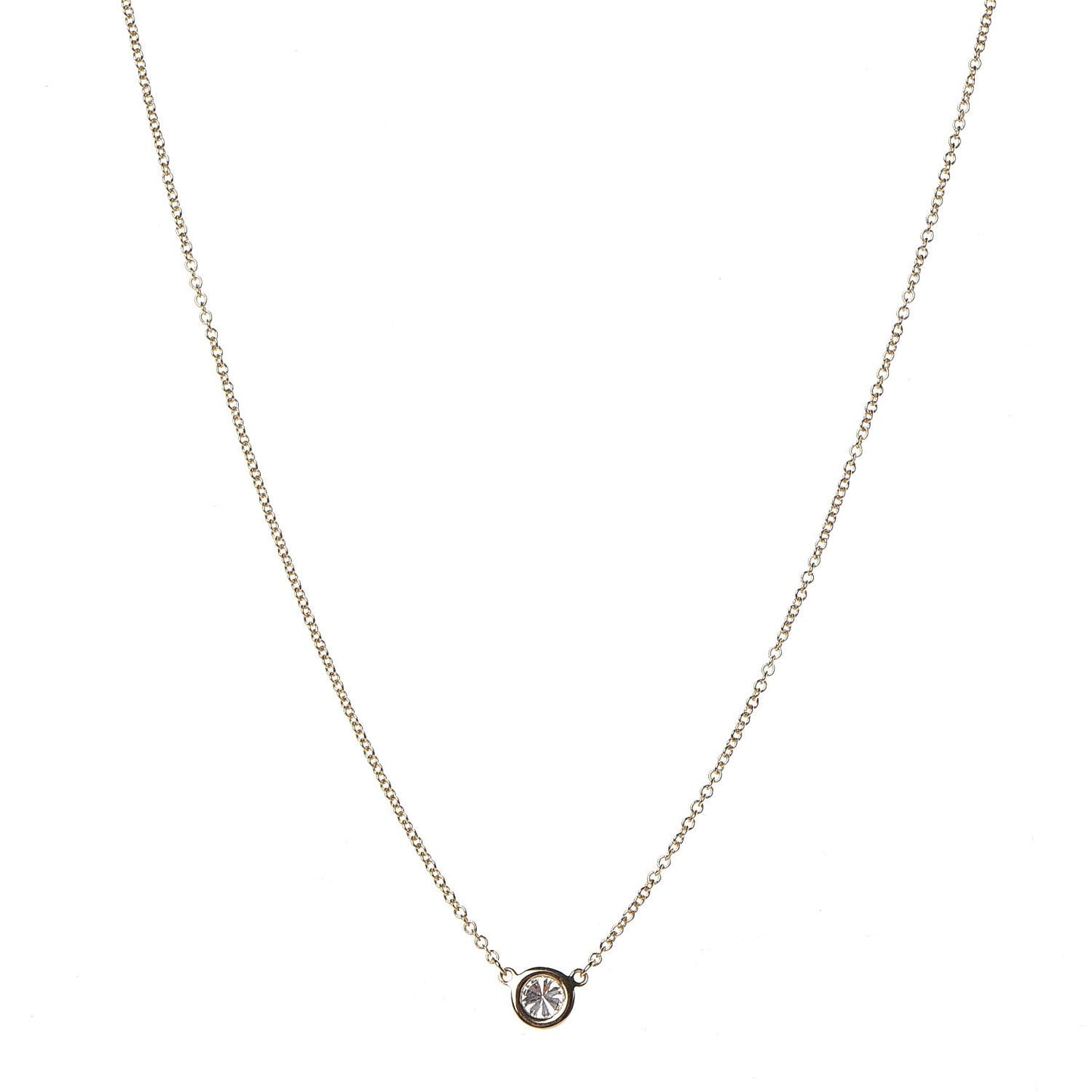 18K Yellow Gold Diamond .37ct Elsa Peretti Diamonds by the Yard Pendant Necklace