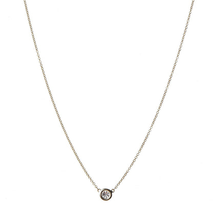 Tiffany 18K Yellow Gold Diamond .37ct Elsa Peretti Diamonds by the Yard Pendant Necklace 1 of 7