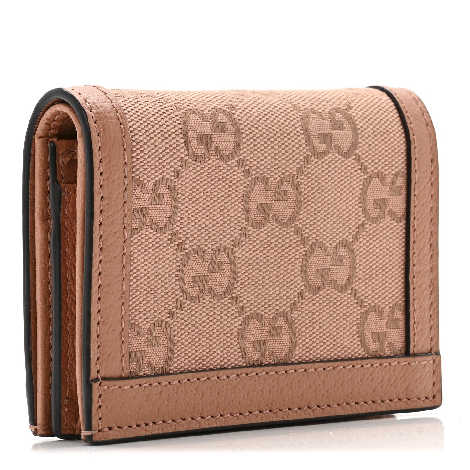 Gucci Monogram Textured Dollar Calfskin Card Case Cloche Rose Pink 3 of 10