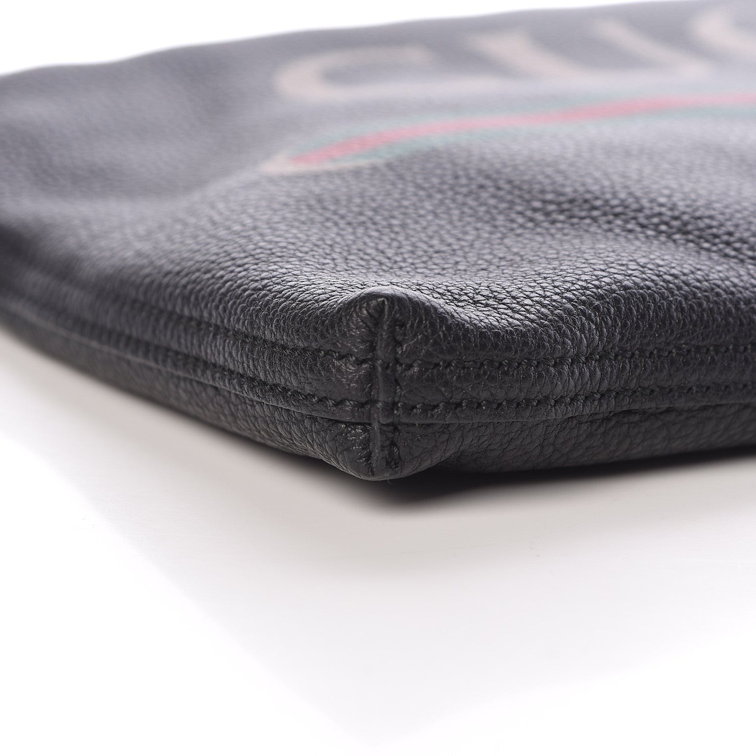 Gucci Pebbled Calfskin Large Logo Portfolio Clutch Black 5 of 9
