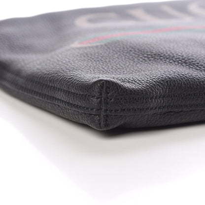 Gucci Pebbled Calfskin Large Logo Portfolio Clutch Black 5 of 9