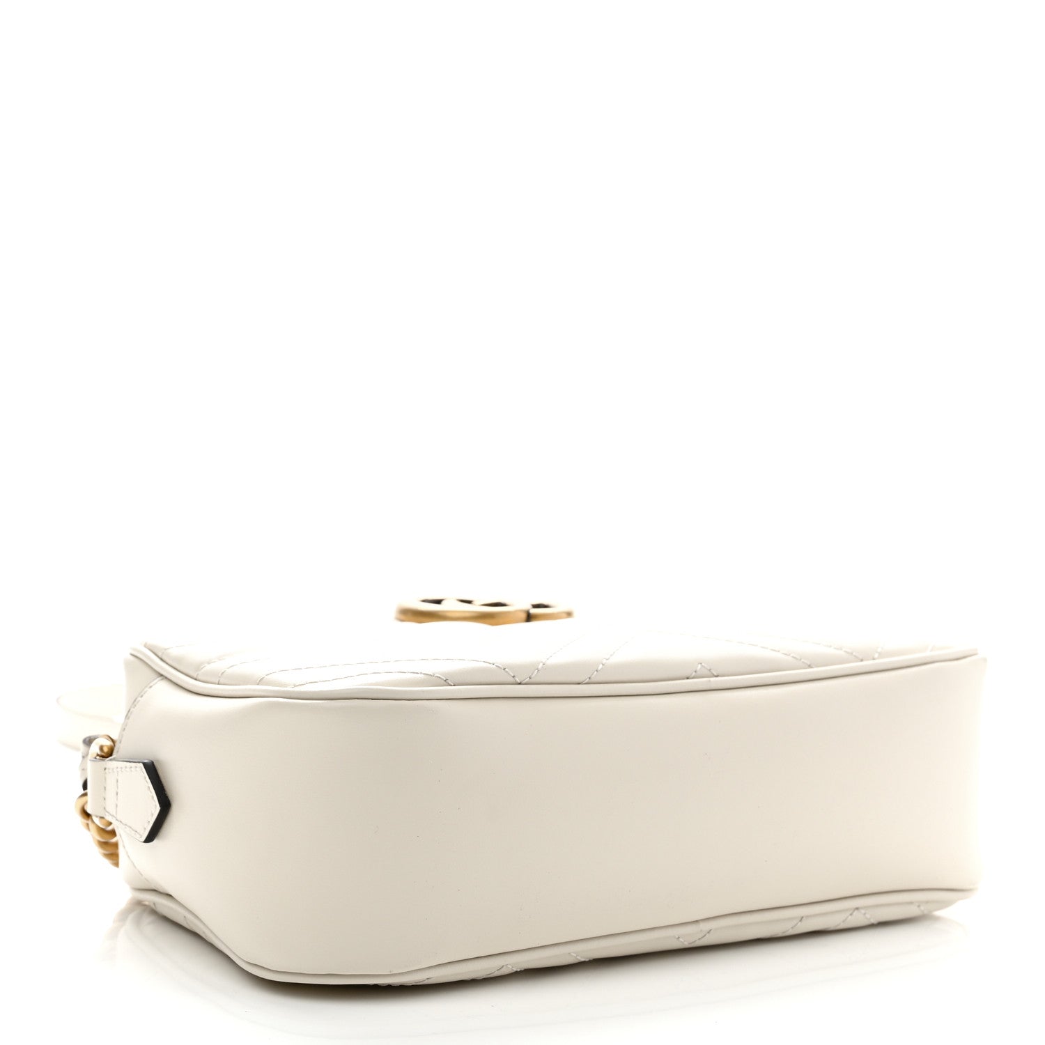 Gucci Calfskin Matelasse Small GG Marmont Chain Shoulder Bag White 4 of 10