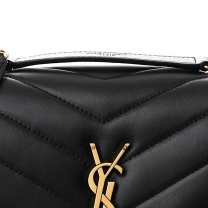 Saint Laurent Calfskin Y Quilted Monogram Small Loulou Chain Satchel Black 9 of 13