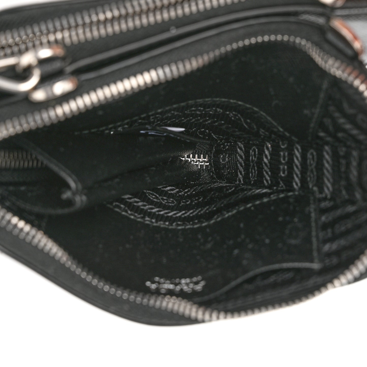 Saffiano Mini Triangle Crossbody Pouch Black