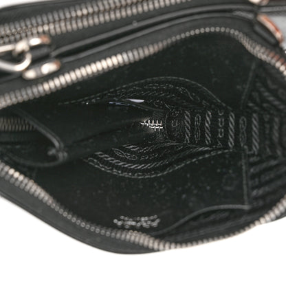 Prada Saffiano Mini Triangle Crossbody Pouch Black 4 of 10