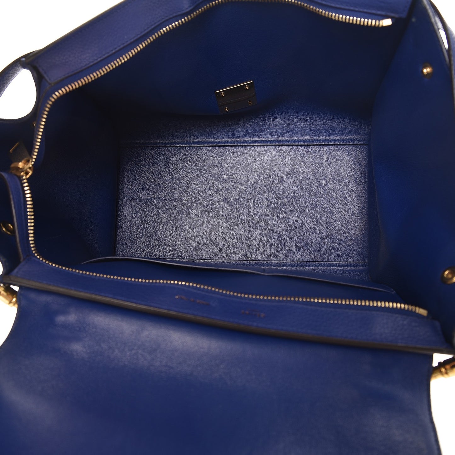 Drummed Calfskin Suede Small Trapeze Indigo