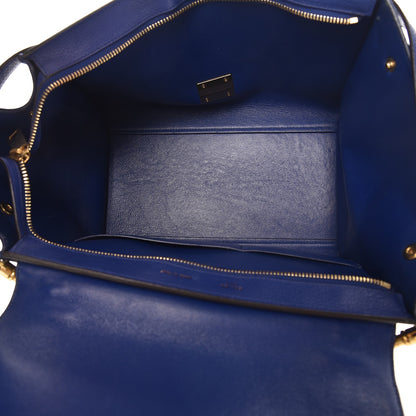 Celine Drummed Calfskin Suede Small Trapeze Indigo 5 of 12