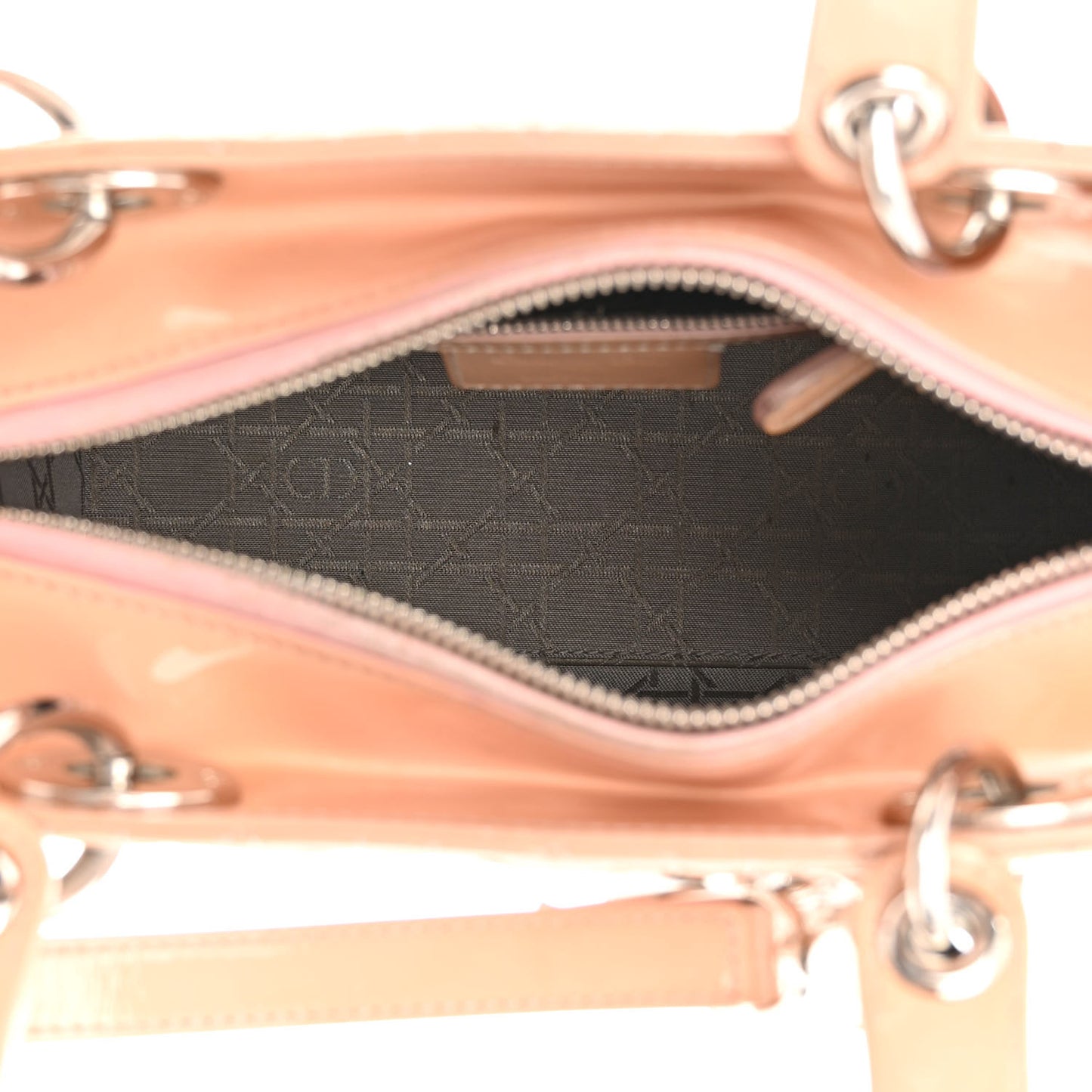 Patent Cannage Medium Lady Dior Rose Clair