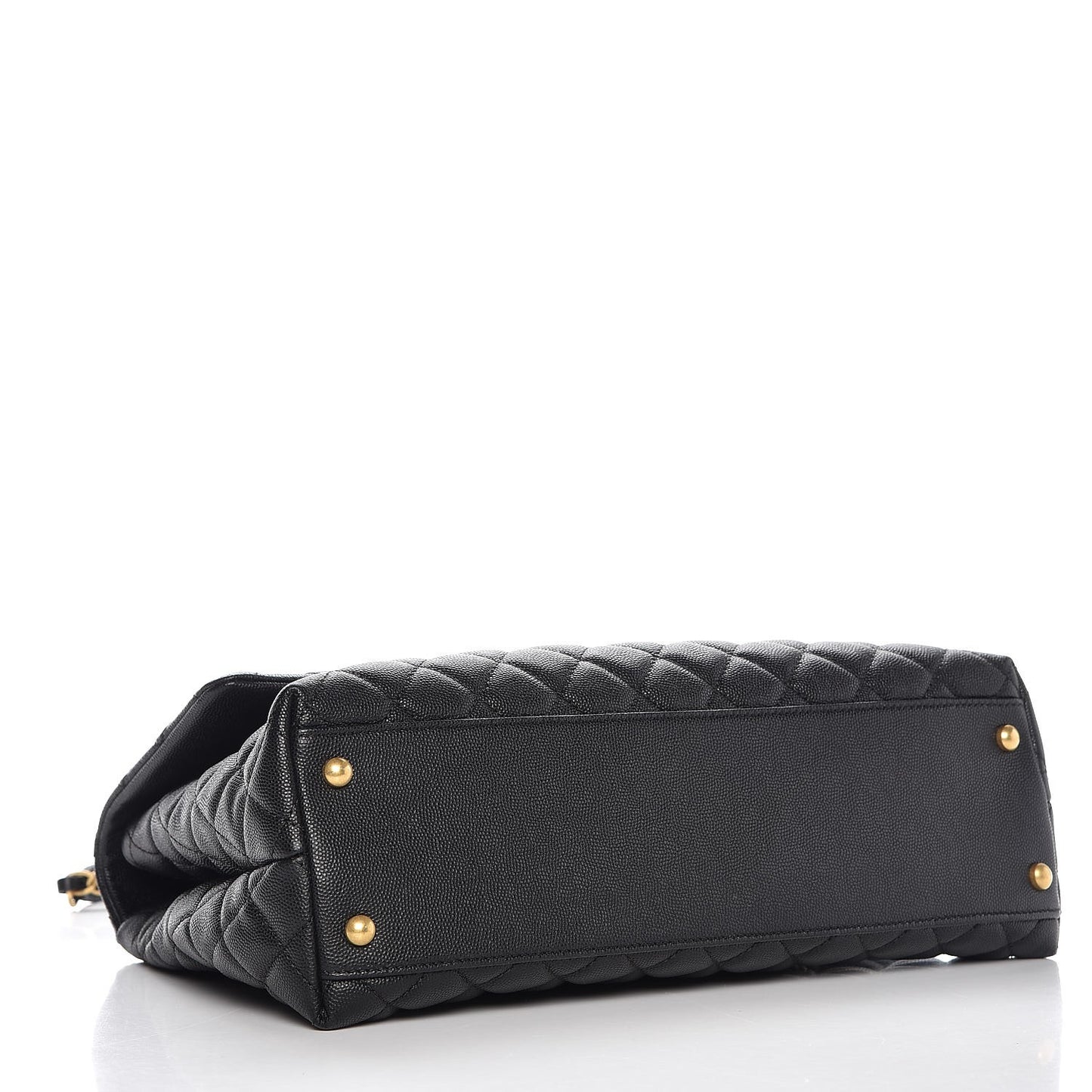 Caviar Quilted Medium Coco Handle Flap Black